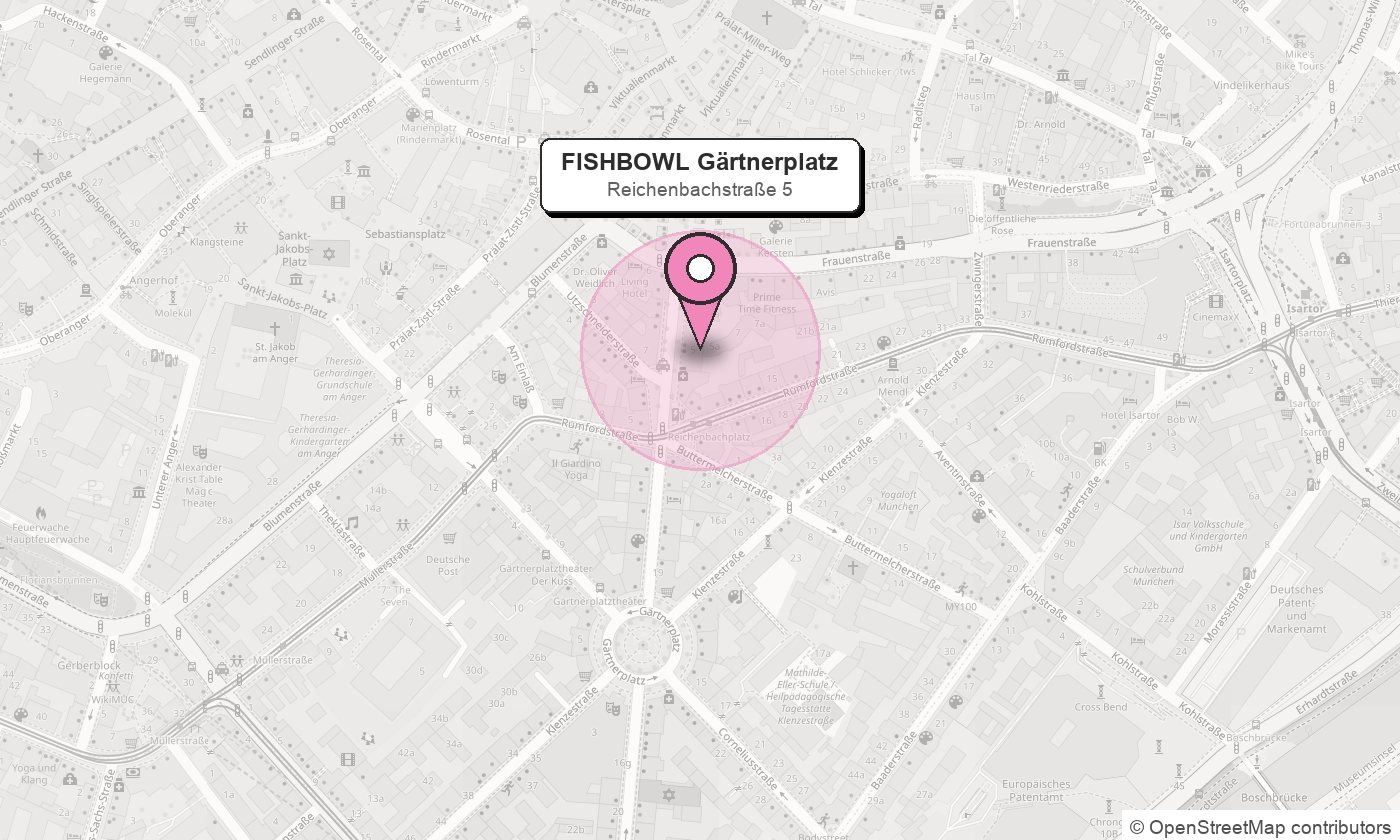 Karte: FISHBOWL Poke Gärtnerplatzviertel, Reichenbachstraße 5, 80469 München