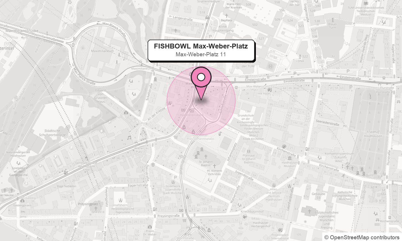 Karte: FISHBOWL Poke Max-Weber-Platz, Max-Weber-Platz 11, 81675 München