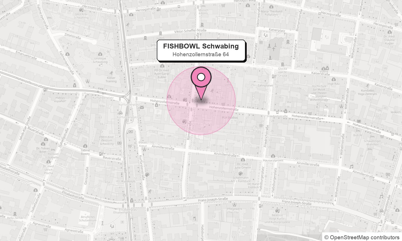 Karte: FISHBOWL Poke Schwabing, Hohenzollernstraße 64, 80801 München